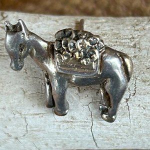 Sterling Silver Burros Earrings, 3/4 inch long, Mexico